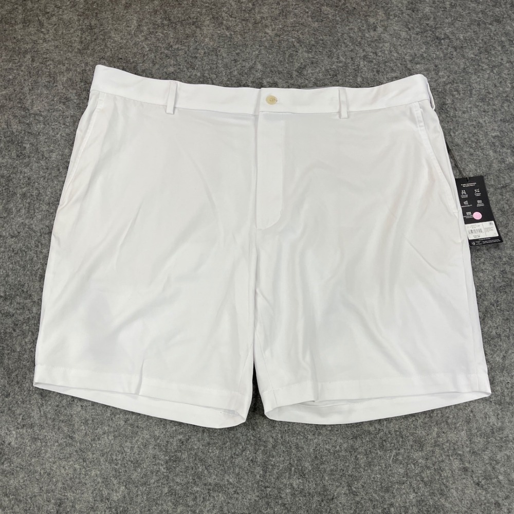 Walter Hagen Mens Golf Shorts‎ White 9" Inseam Flat Front Wrinkle Resistant 42